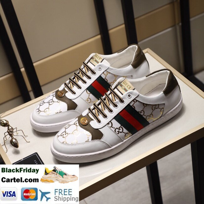 2019 New Gucci 2019 New Men S White Leather Casual Shoes 1 1 Quality