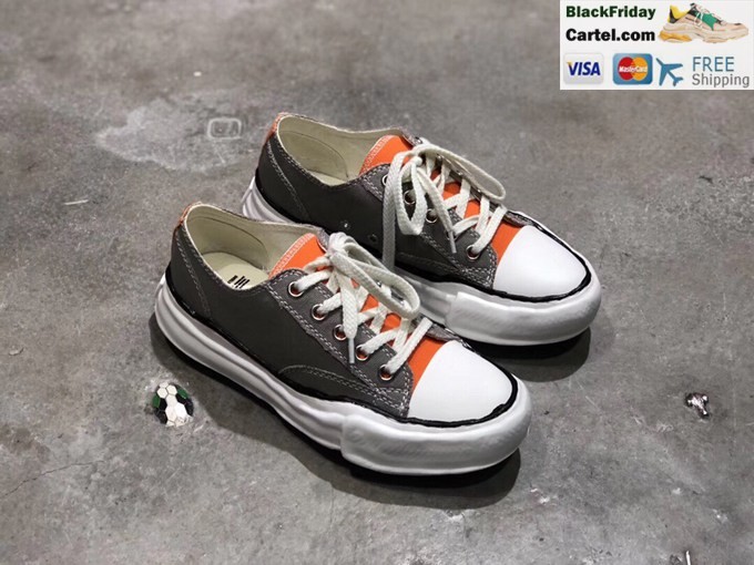 2021 New Maison Mihara Yasuhiro X Nigel Cabourn Black Orange Low Top Sneaker High Quality