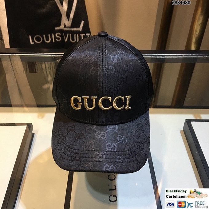 2021 New Gucci Black Printed Baseball Cap With Gold Gucci Logo For Fashionable Men And Women High Quality Gucci gold & black canvas art wall print. sale