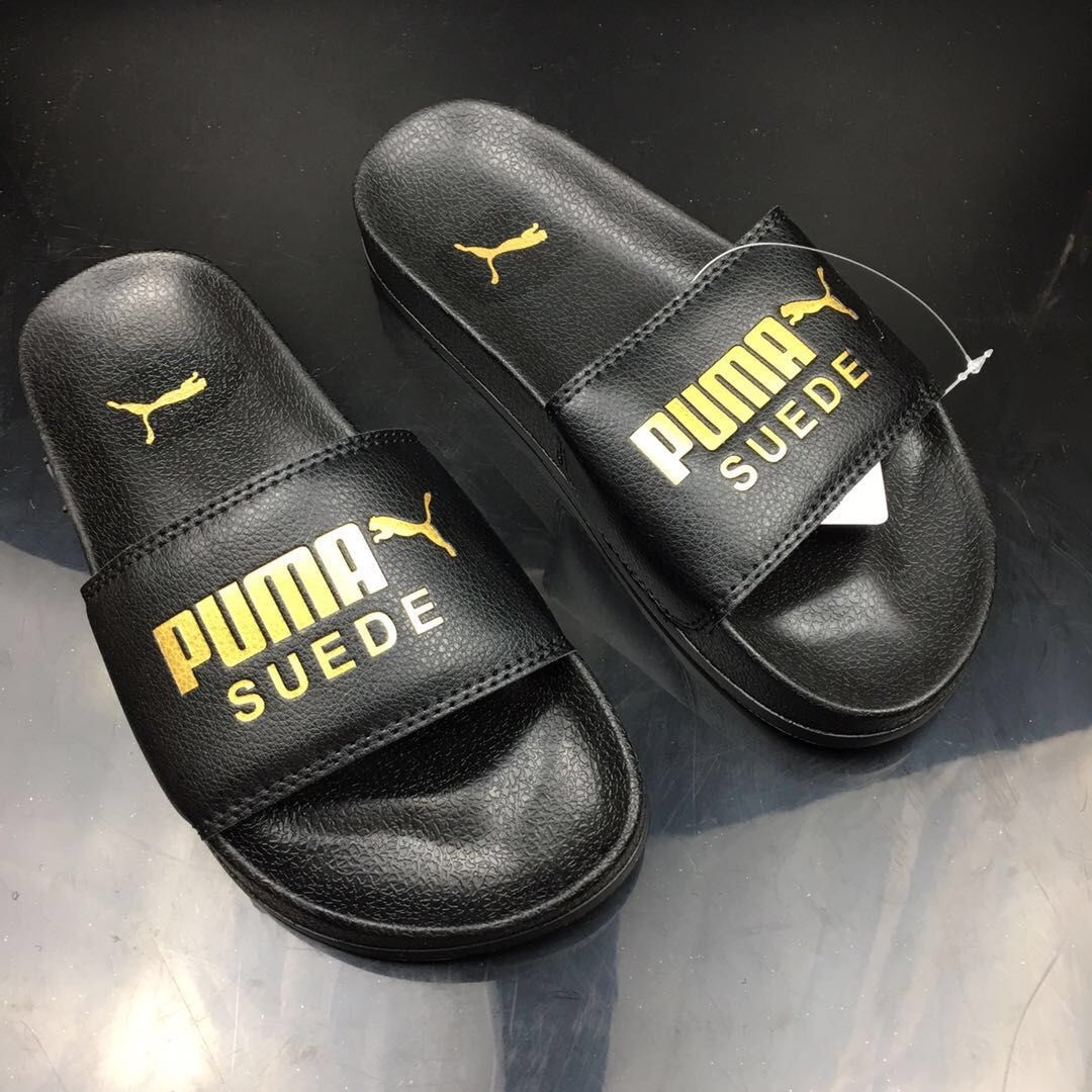 puma black slippers