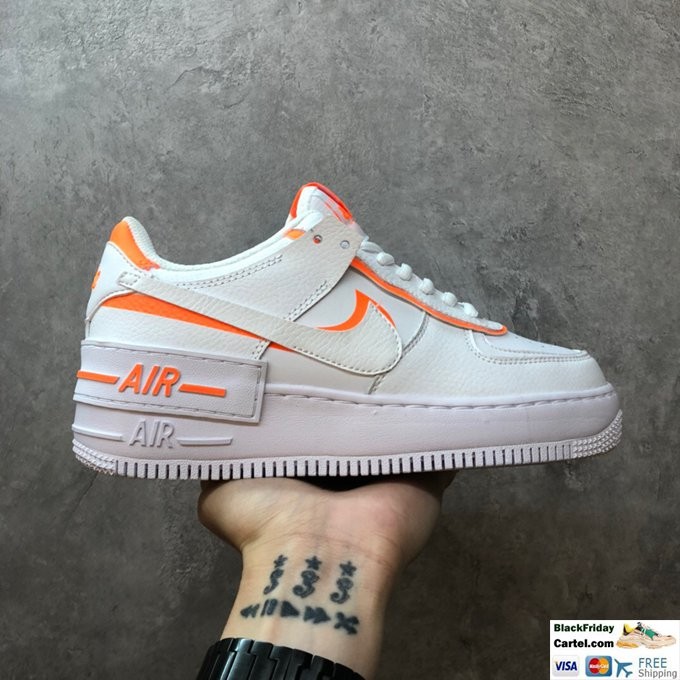 nike af1 shadow black orange