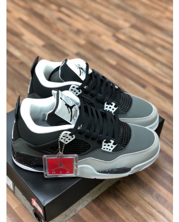 Air Jordan 4 Running Shoes Low Black/Gray Upper