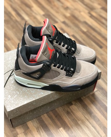 Air Jordan AJ 4 Men Basketball Shoes with Gray Wrinkle Upper