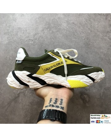 Calvin Klein Jeans 20ss Sneakers Army Green & Yellow & White