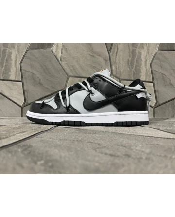 Futura x OFF White x Nike SB Dunk Caasual Shoes Grey Black Surface