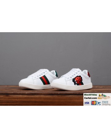 Gucci Children's Leather Shoes With Ladybug Embroidery