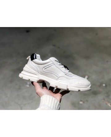Gucci X Supreme Womem's Leather Sneakers White & Black
