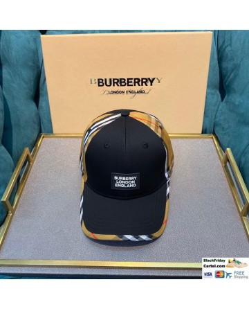High Quality Burberry Striped Baseball Hat Black Online