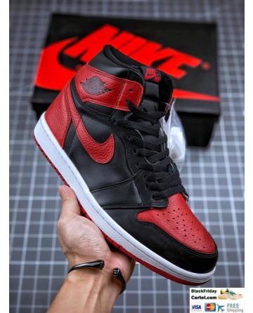 High Quality Nike Air Jordan 1 Retro High Sneakers Black & Red