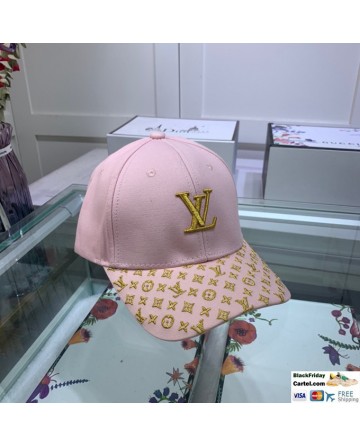 Hot Sale LV Marten Velvet Baseball Hat Pink