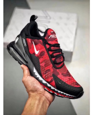 A Bathing APE X Nike Air Max270 Red Military Jogging Shoes