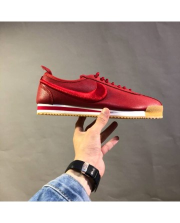Nike x Cortez'72 Agam Red Leather Upper Vamp Sports Shoes