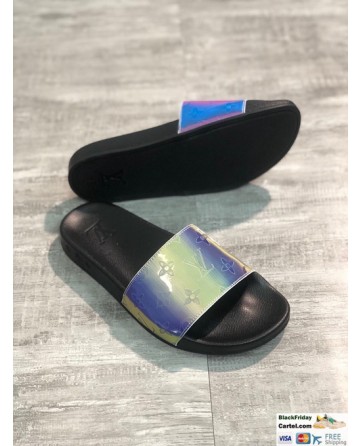 Louis Vuitton Rainbow Series Fashion Slippers Black Soles 