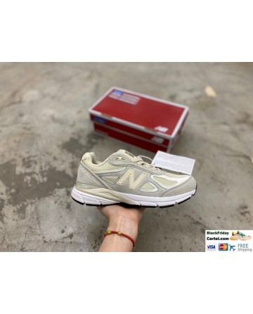 New Balance Men's 990v4 Beige Running Shoes