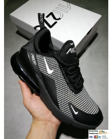 Nike Air Max 270 Flyknit Black & White Men's Shoes
