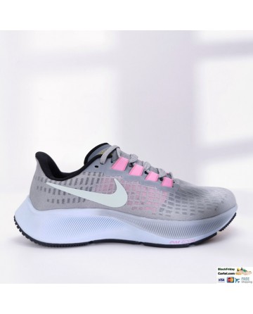 Nike Air Zoom Pegasus 37 Grey & Pink Running Shoes