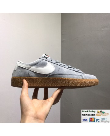 Nike Blazer Low PRM VNTG Mens Grey Shoes 