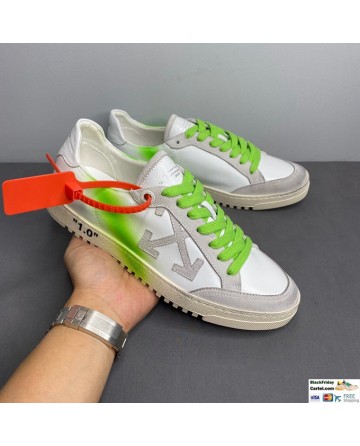 Off-White Low Vulcanized Sneaker White & Green