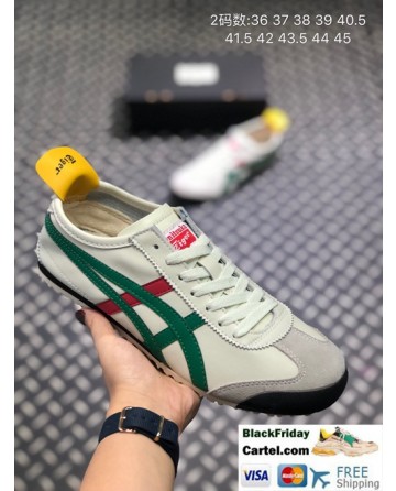 Onitsuka Tiger Mexico 66 Slip-On Sneaker in Cream & Green