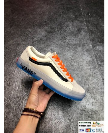 Vans Style 36 Off the Wall X Off White Custom Old Skool Orange Shoelace Sneakers